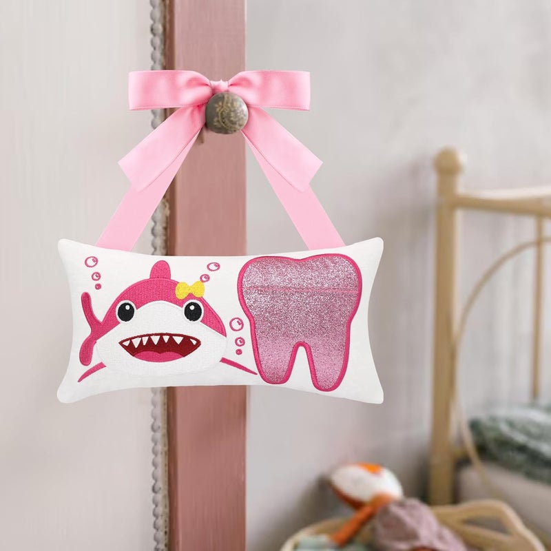 Malihome Tooth Fairy Pillow with Pocket for Girls and Boys Kids Tooth Pillow Toothfairy Gifts Tooth Keepsake Pouch 8.6 x 4.8 inches (Pink) - Image 5